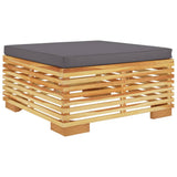 6 Piece Garden Lounge Set with Cushions Solid Teak Wood - Rear View