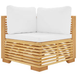 6 Piece Garden Lounge Set with Cushions Solid Teak Wood - 45-Degree Angle