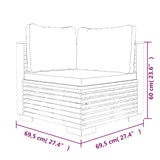 6 Piece Garden Lounge Set with Cushions Solid Teak Wood - Extra Image