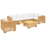 7 Piece Garden Lounge Set with Cushions Solid Wood Teak - Side View