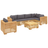 7 Piece Garden Lounge Set with Cushions Solid Wood Teak - Side View
