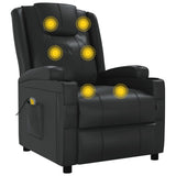 Massage Chair Black Faux Leather - Rear View