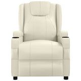Massage Chair Cream White Faux Leather - Side View