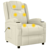 Massage Chair Cream White Faux Leather