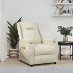 Massage Chair Cream White Faux Leather