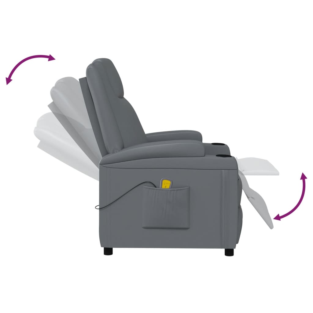 Massage Chair Anthracite Faux Leather