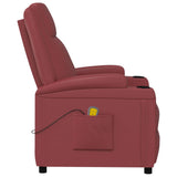 Massage Chair Wine Red Faux Leather - Top-Down View