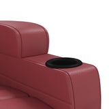 Massage Chair Wine Red Faux Leather - Low Angle