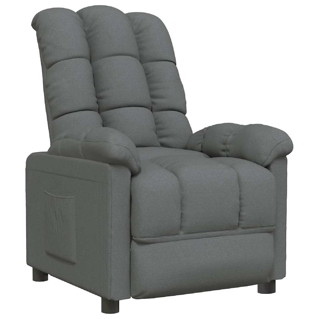 Recliner Chair Dark Grey Fabric