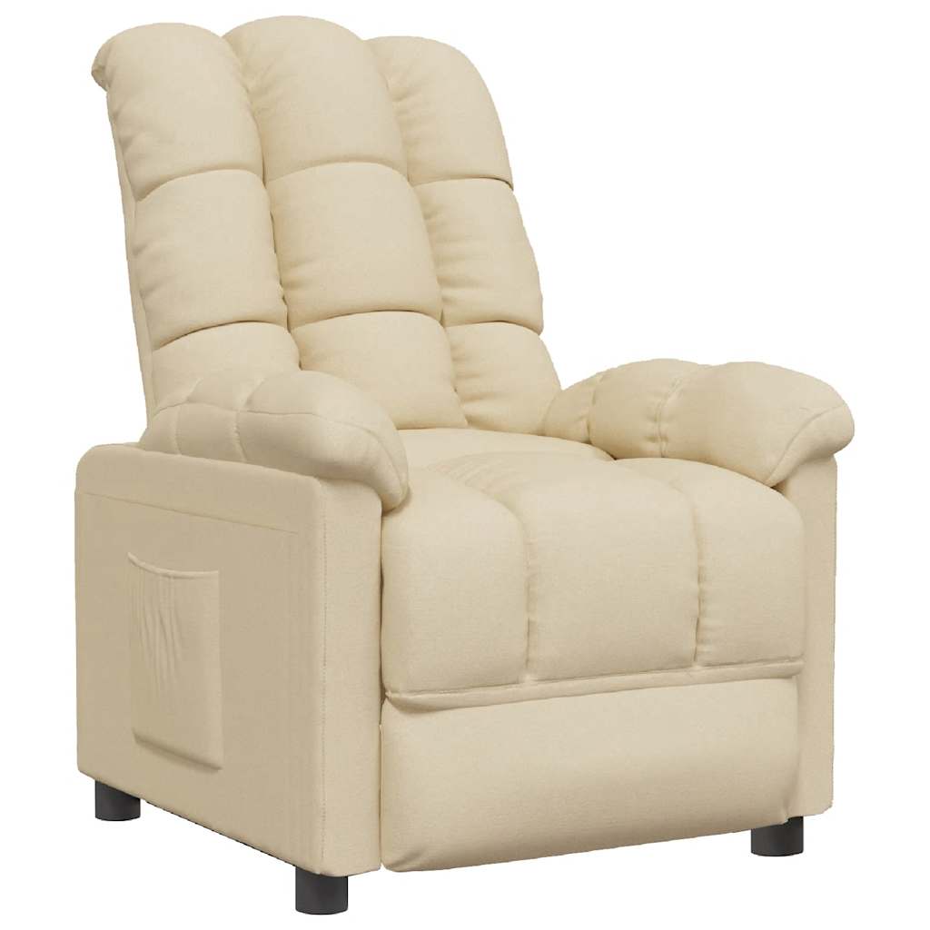 Recliner Chair Cream Fabric