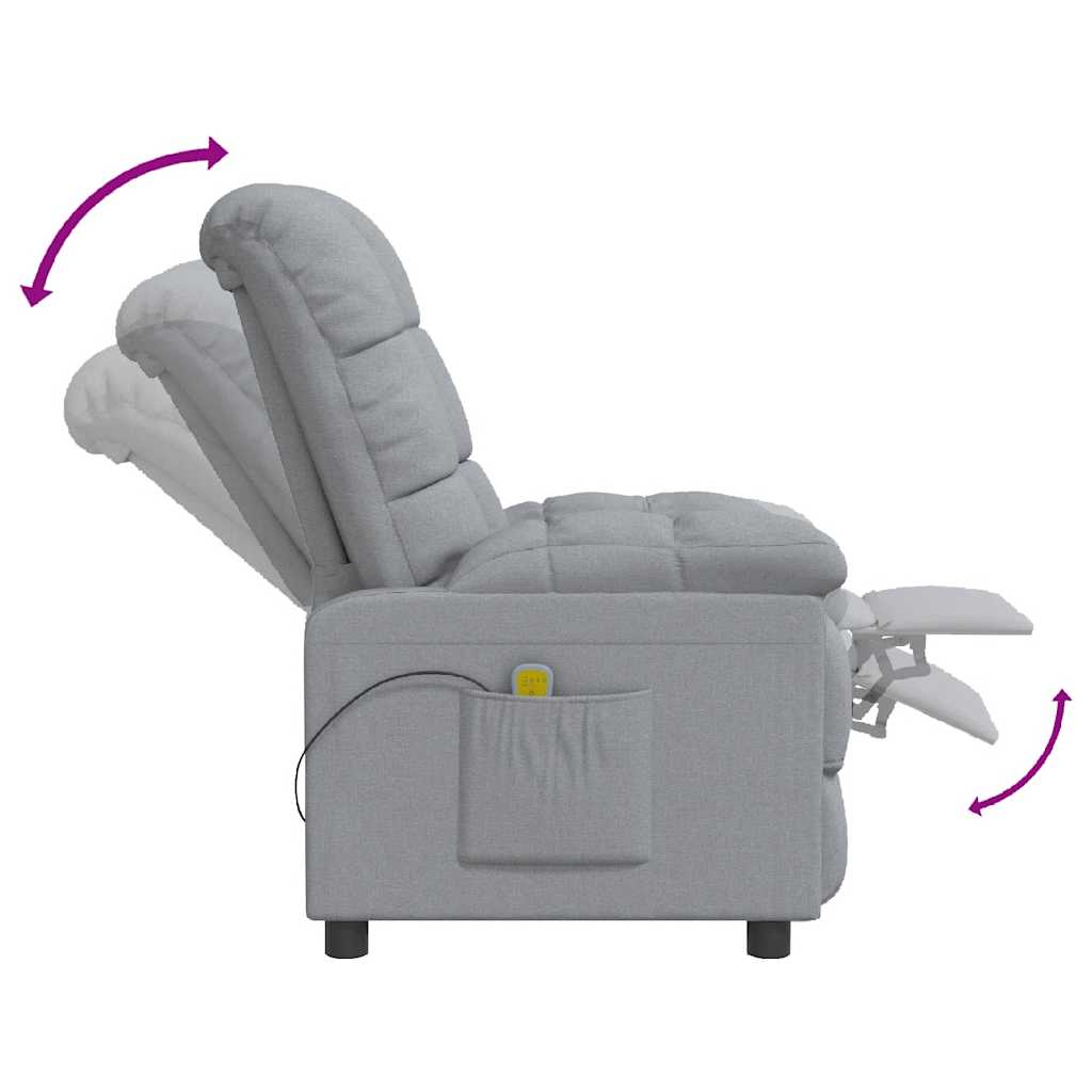 Massage Chair Light Grey Fabric