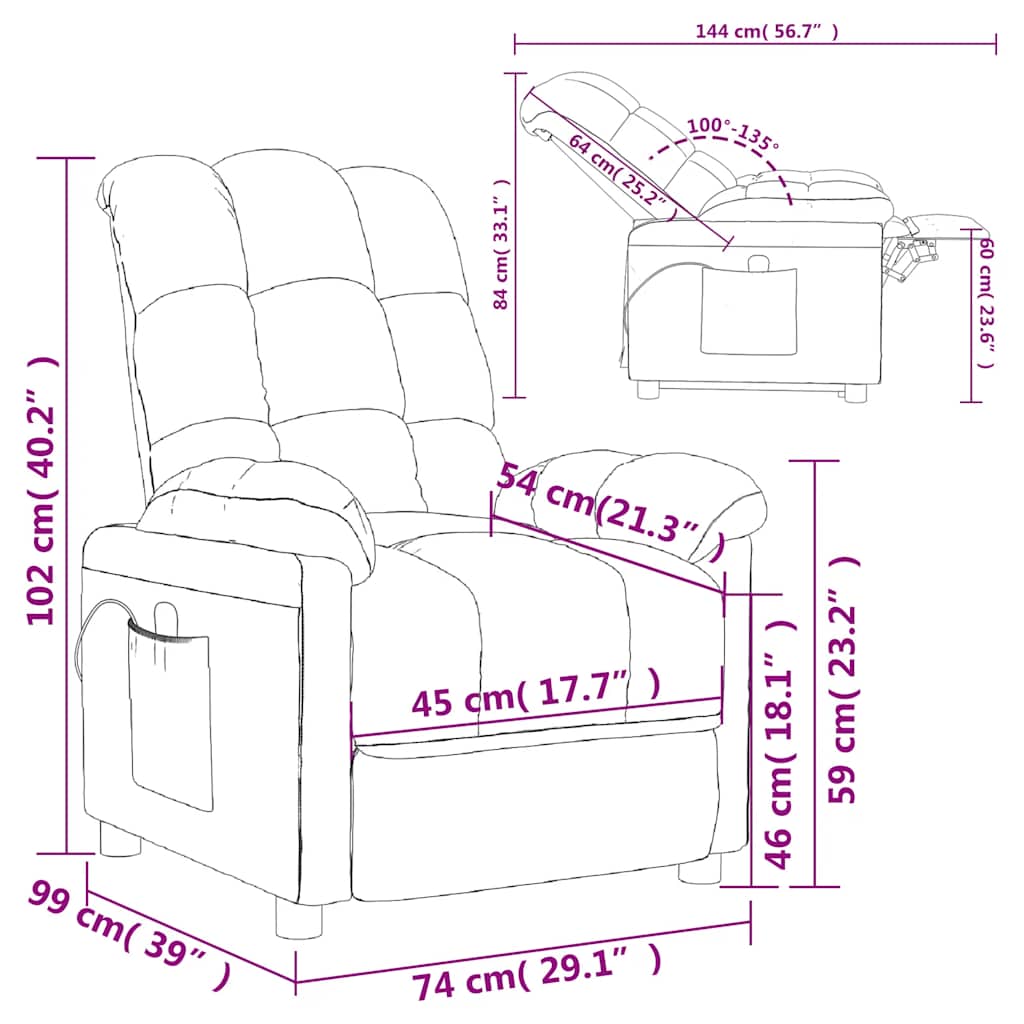 Massage Chair Black Fabric