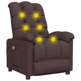 Massage Chair Dark Brown Fabric - Rear View