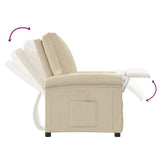 Recliner Chair Cream Fabric - Rear View