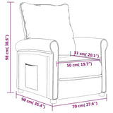 Recliner Chair Cream Fabric - Extra Image
