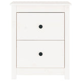 Bedside Cabinet White 50x35x61.5 cm Solid Wood Pine