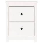 Bedside Cabinet White 50x35x61.5 cm Solid Wood Pine