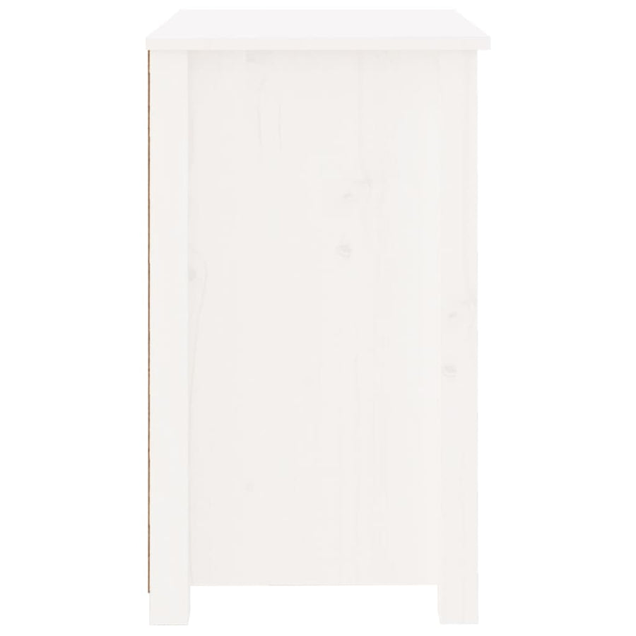 Bedside Cabinet White 50x35x61.5 cm Solid Wood Pine