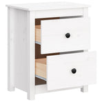 Bedside Cabinet White 50x35x61.5 cm Solid Wood Pine