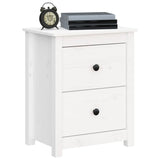 Bedside Cabinet White 50x35x61.5 cm Solid Wood Pine - Low Angle