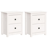 Bedside Cabinets 2 pcs White 50x35x61.5 cm Solid Wood Pine