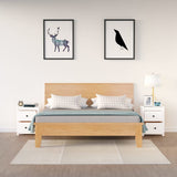 Bedside Cabinets 2 pcs White 50x35x61.5 cm Solid Wood Pine - Close-Up Angle