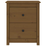 Bedside Cabinet Honey Brown 50x35x61.5 cm Solid Wood Pine - Side View
