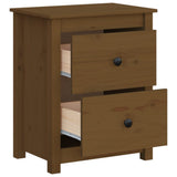 Bedside Cabinet Honey Brown 50x35x61.5 cm Solid Wood Pine - 45-Degree Angle