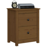 Bedside Cabinet Honey Brown 50x35x61.5 cm Solid Wood Pine - Low Angle