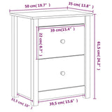 Bedside Cabinet Honey Brown 50x35x61.5 cm Solid Wood Pine - Extra Image