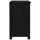 Bedside Cabinet Black 50x35x61.5 cm Solid Wood Pine