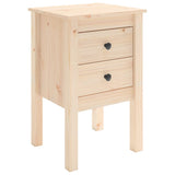 Bedside Cabinet 40x35x61.5 cm Solid Wood Pine - Front View