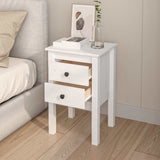 Bedside Cabinet White 40x35x61.5 cm Solid Wood Pine - Side View