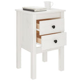 Bedside Cabinet White 40x35x61.5 cm Solid Wood Pine - Top-Down View