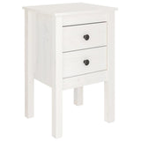 Bedside Cabinets 2 pcs White 40x35x61.5 cm Solid Wood Pine - 45-Degree Angle