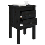Bedside Cabinet Black 40x35x61.5 cm Solid Wood Pine - Top-Down View