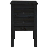 Bedside Cabinet Black 40x35x61.5 cm Solid Wood Pine - 45-Degree Angle
