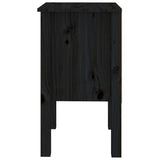 Bedside Cabinet Black 40x35x61.5 cm Solid Wood Pine - Rear View