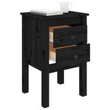 Bedside Cabinets 2 pcs Black 40x35x61.5 cm Solid Wood Pine