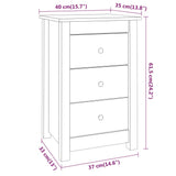 Bedside Cabinets 2 pcs 40x35x61.5 cm Solid Wood Pine - Extra Image