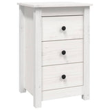Bedside Cabinet White 40x35x61.5 cm Solid Wood Pine - Front View