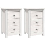 Bedside Cabinets 2 pcs White 40x35x61.5 cm Solid Wood Pine