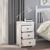 Bedside Cabinets 2 pcs White 40x35x61.5 cm Solid Wood Pine - Low Angle