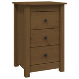 Bedside Cabinet Honey Brown 40x35x61.5 cm Solid Wood Pine - Front View