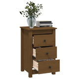 Bedside Cabinet Honey Brown 40x35x61.5 cm Solid Wood Pine - Close-Up Angle