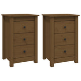 Bedside Cabinets 2 pcs Honey Brown 40x35x61.5 cm Solid Wood Pine