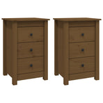 Bedside Cabinets 2 pcs Honey Brown 40x35x61.5cm Solid Wood Pine