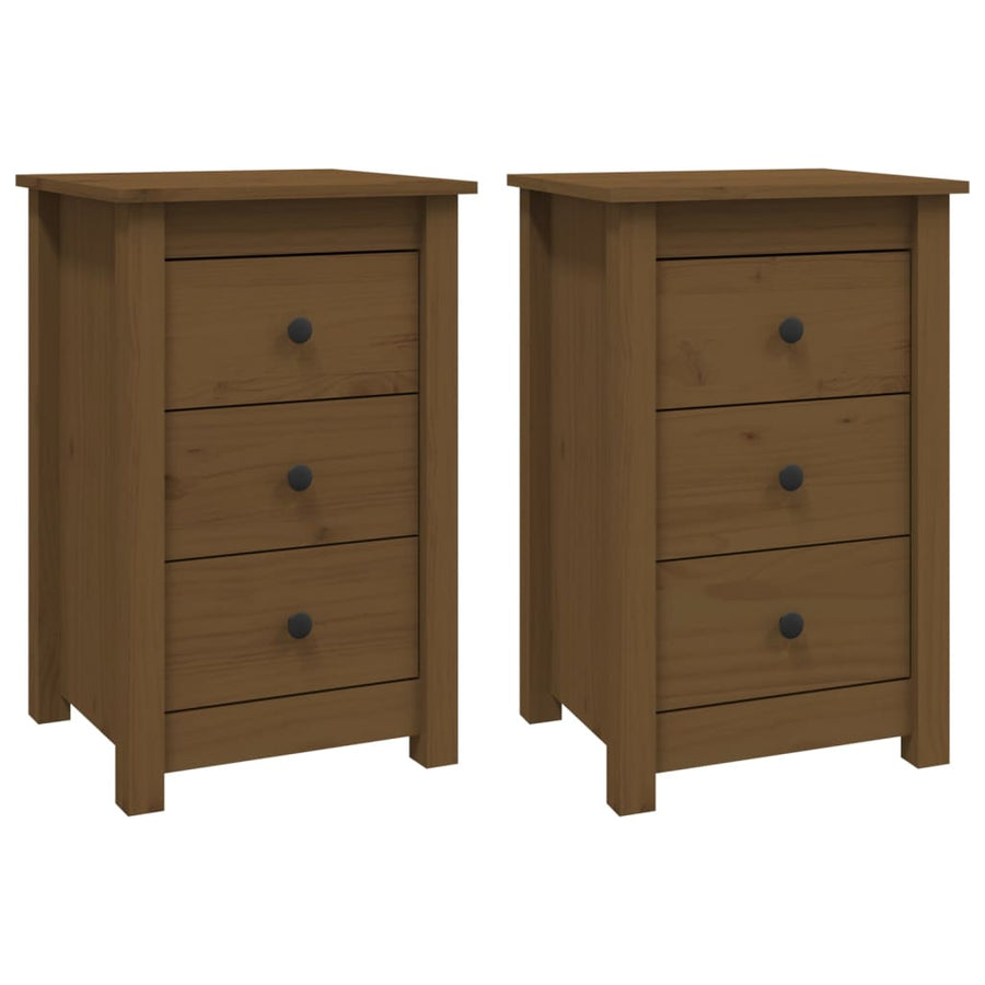 Bedside Cabinets 2 pcs Honey Brown 40x35x61.5cm Solid Wood Pine