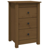 Bedside Cabinets 2 pcs Honey Brown 40x35x61.5 cm Solid Wood Pine - Side View