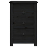 Bedside Cabinets 2 pcs Black 40x35x61.5 cm Solid Wood Pine